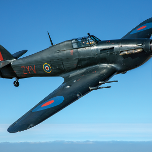Hawker Hurricane Mk IIC PZ865 of the Royal Air Force Battle of Britain Memorial Flight (BBMF) is now painted to represent an all-black, cannon-armed, night-fighter/intruder of 247 Squadron RAF. (Photo by John Dibbs/Facebook.com/theplanepicture)