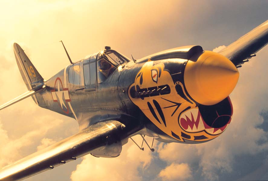 This Curtiss P-40, formerly of The Fighter Collection and flown here by Stephen Grey, wears the rare color scheme of the Aleutian Tigers. (Photo by John Dibbs/Facebook.com/theplanepicture)