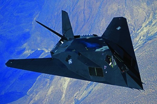 The F-117A is unique in the way the shape changes depending on the angle you look at it. That is a product of all of the various angles and facets by design, which also help diffuse radar signals in addition to the array of the other stealthy internal features. (Photo by Ted Carlson/fotodynamics.com)