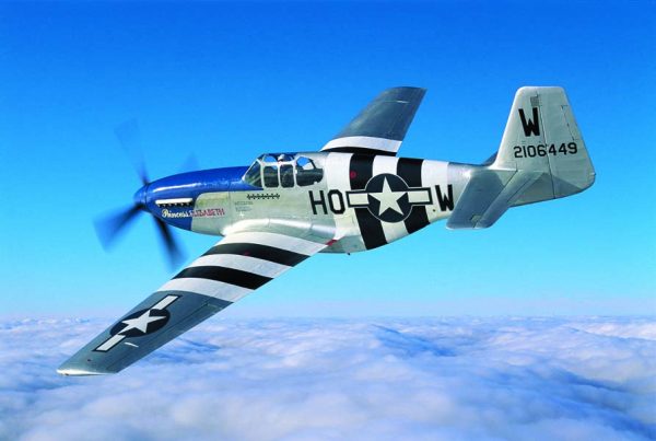 Stephen Gray soars over Duxford, England in The Fighter Collection’s “Princess Elizabeth” North American P-51C Mustang in invasion livery. This Mustang is now owned by Dan Friedkin of Houston, Texas and his Air Force Heritage Flight Foundation. (Photo by John Dibbs/Facebook.com/theplanepicturecompany)