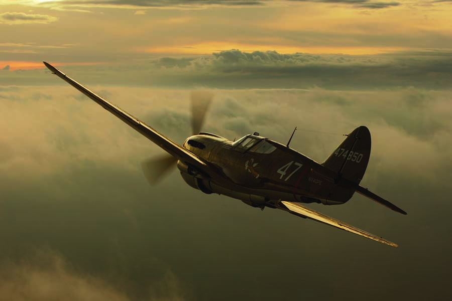 Baumler and Chase both scored in the P-40. Baumler with the AVG, as shown here, and Chase in North Africa. (Photo by John Dibbs/planepicture.com)