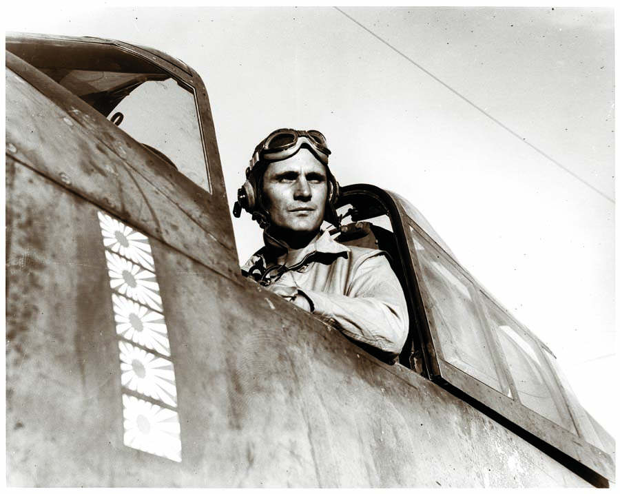 In May 1943, Ken Walsh became the Marines’ first Corsair ace by downing four Japanese Zeros in only his second combat outing (photo courtesy of author).