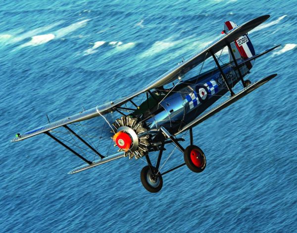 Builder and pilot Ed Storos flies his magnificent replica Bristol Bulldog over the Pacific off the Oregon coast.