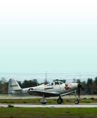 Stevenson doing a high speed taxi test prior to the first flight.